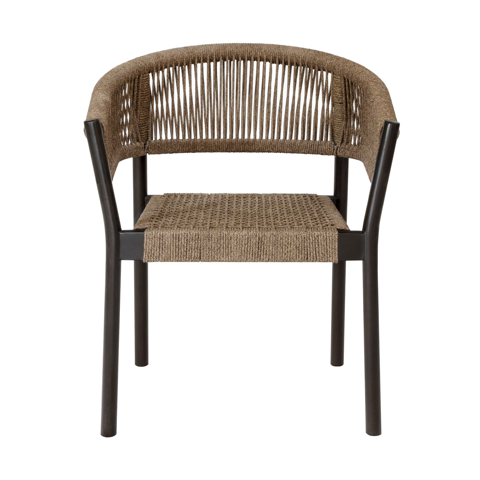 Image 3 Doris Set of 2 Outdoor Dining Chair in Dark Eucalyptus Wood, Truffle Rope more views