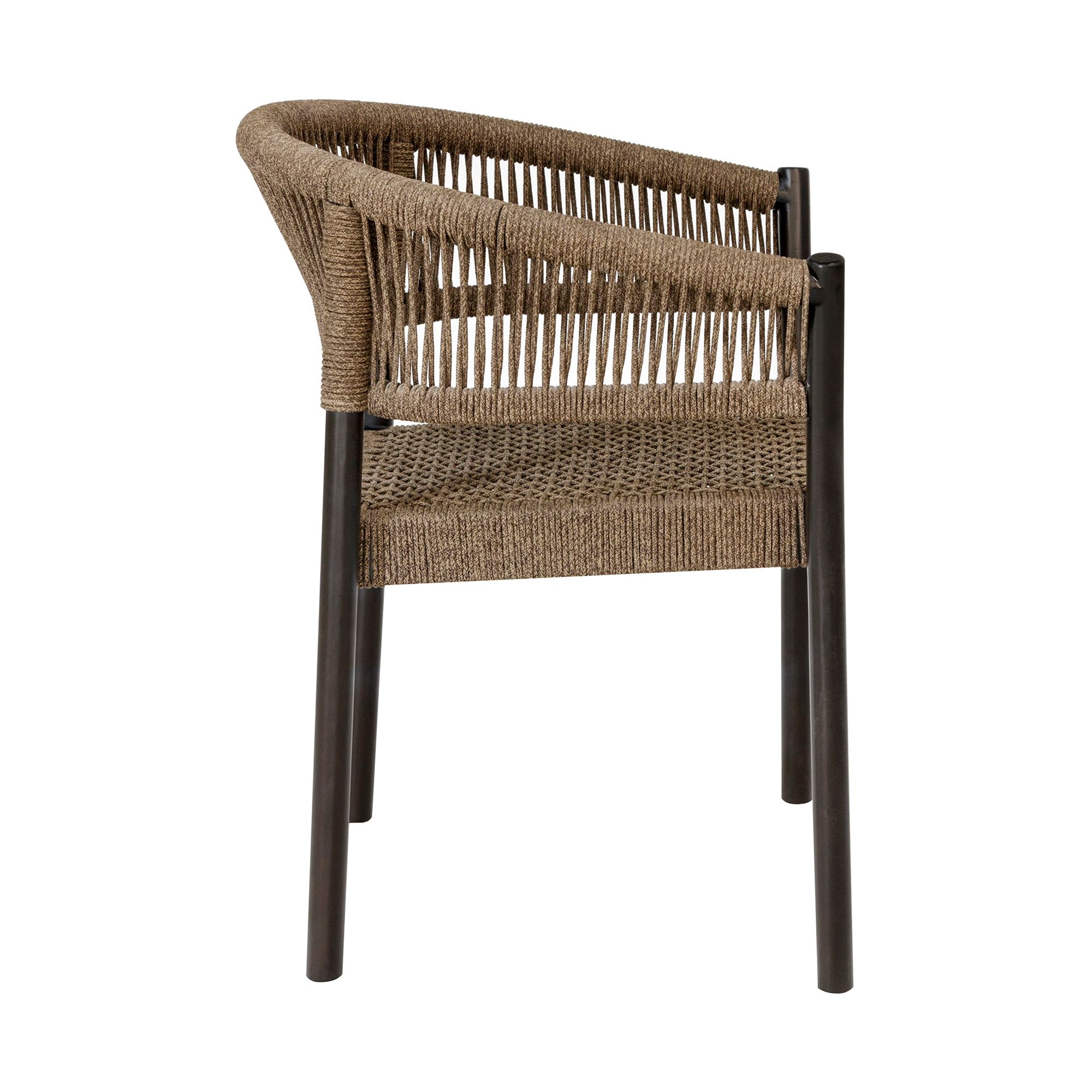 Image 6 Doris Set of 2 Outdoor Dining Chair in Dark Eucalyptus Wood, Truffle Rope more views