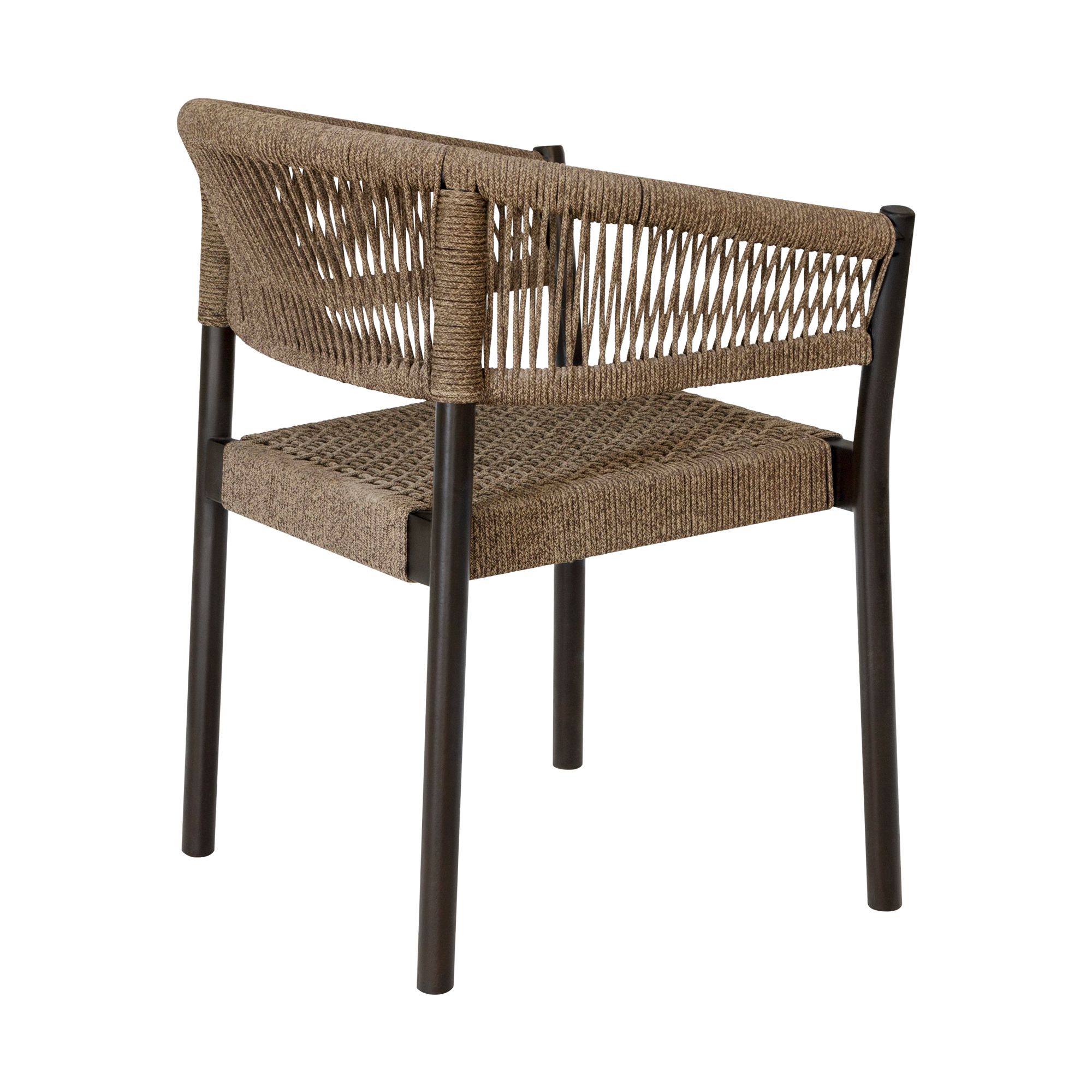 Image 7 Doris Set of 2 Outdoor Dining Chair in Dark Eucalyptus Wood, Truffle Rope more views