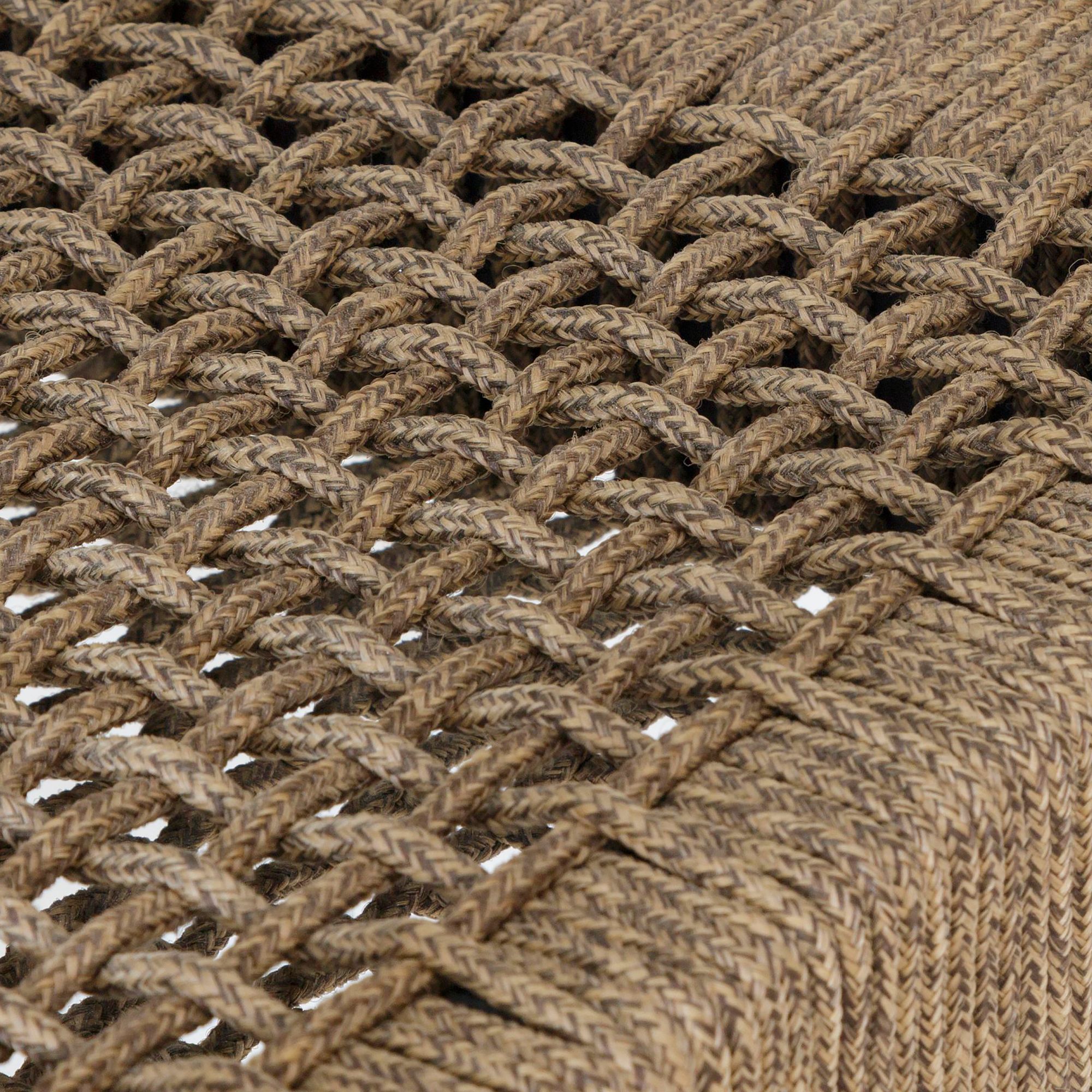 Doris Set of 2 Outdoor Dining Chair in Dark Eucalyptus Wood, Truffle Rope