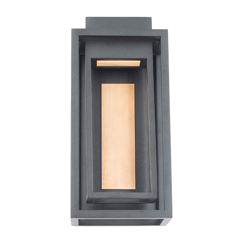 Image 3 Dorne 14" High Black and Aged Brass LED Outdoor Wall Light more views