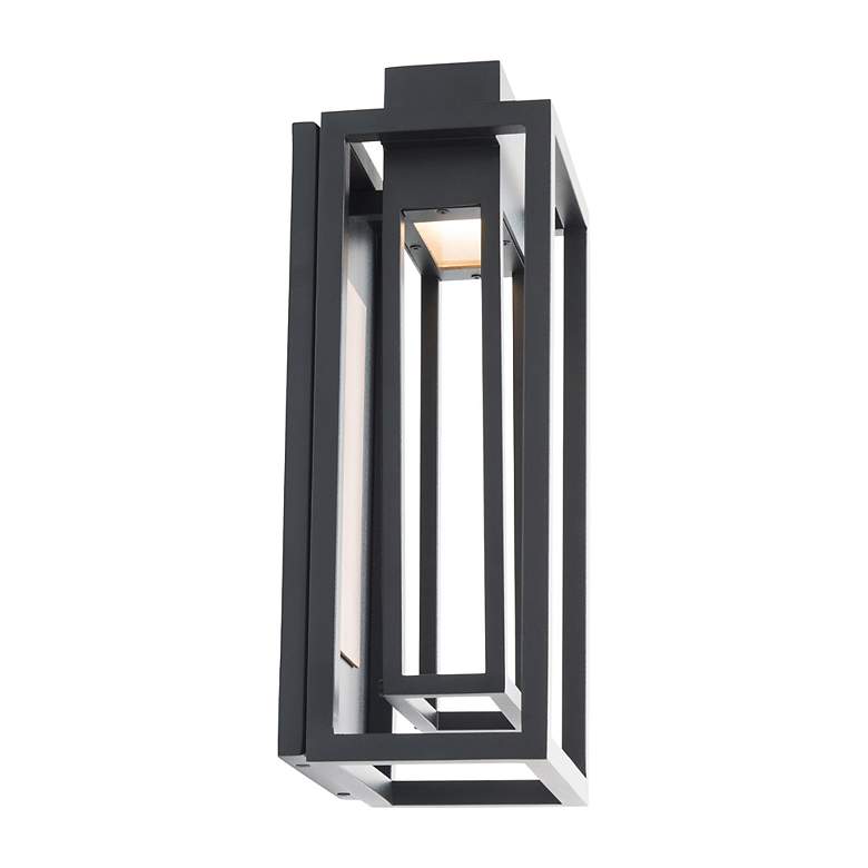 Image 4 Dorne 14" High Black and Aged Brass LED Outdoor Wall Light more views