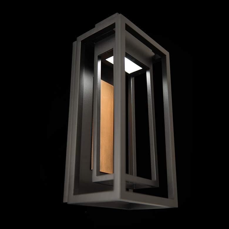 Image 5 Dorne 14" High Black and Aged Brass LED Outdoor Wall Light more views