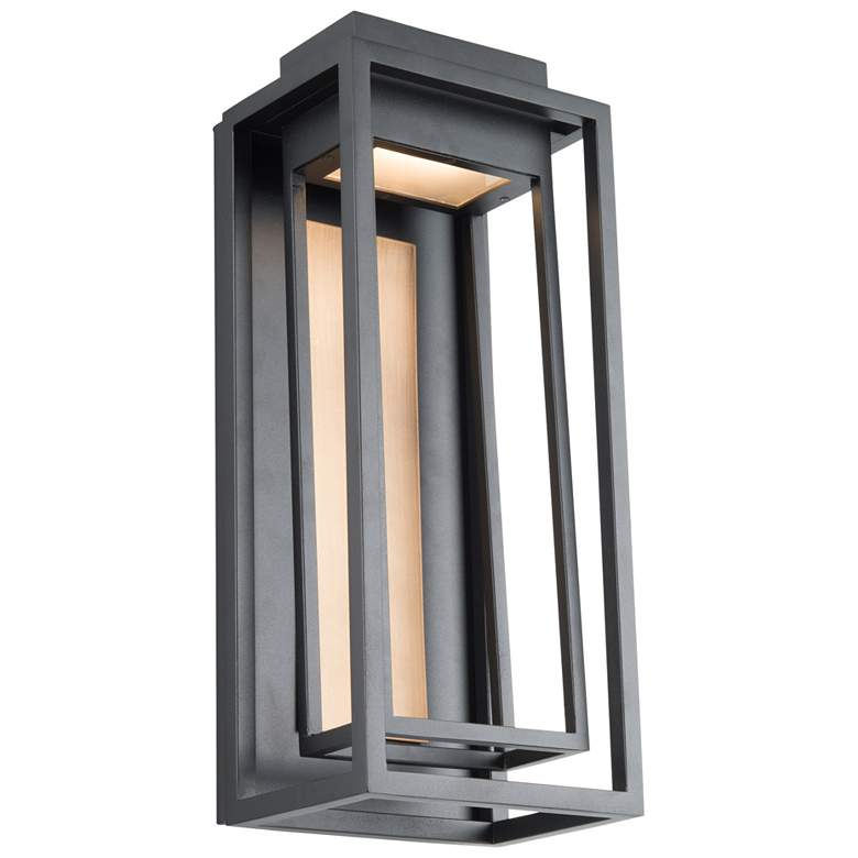 Image 1 Dorne 18" High Black and Aged Brass LED Outdoor Wall Light