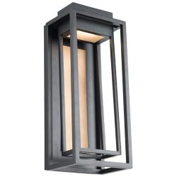 Dorne 18" High Black and Aged Brass LED Outdoor Wall Light