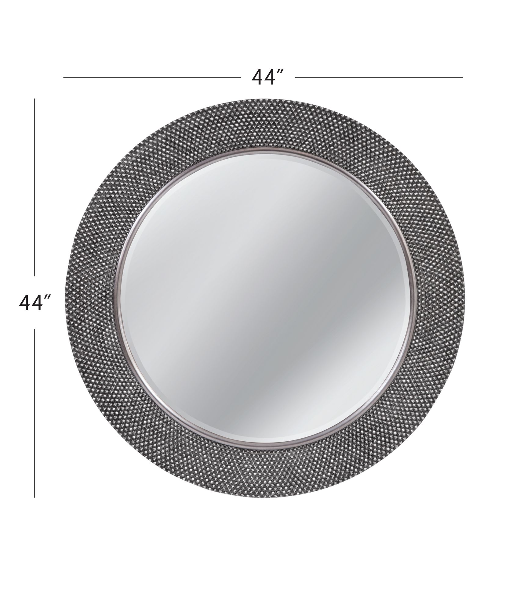 Image 4 Dorotea 44"W x 44"H Antique Silver Wall Mirror more views