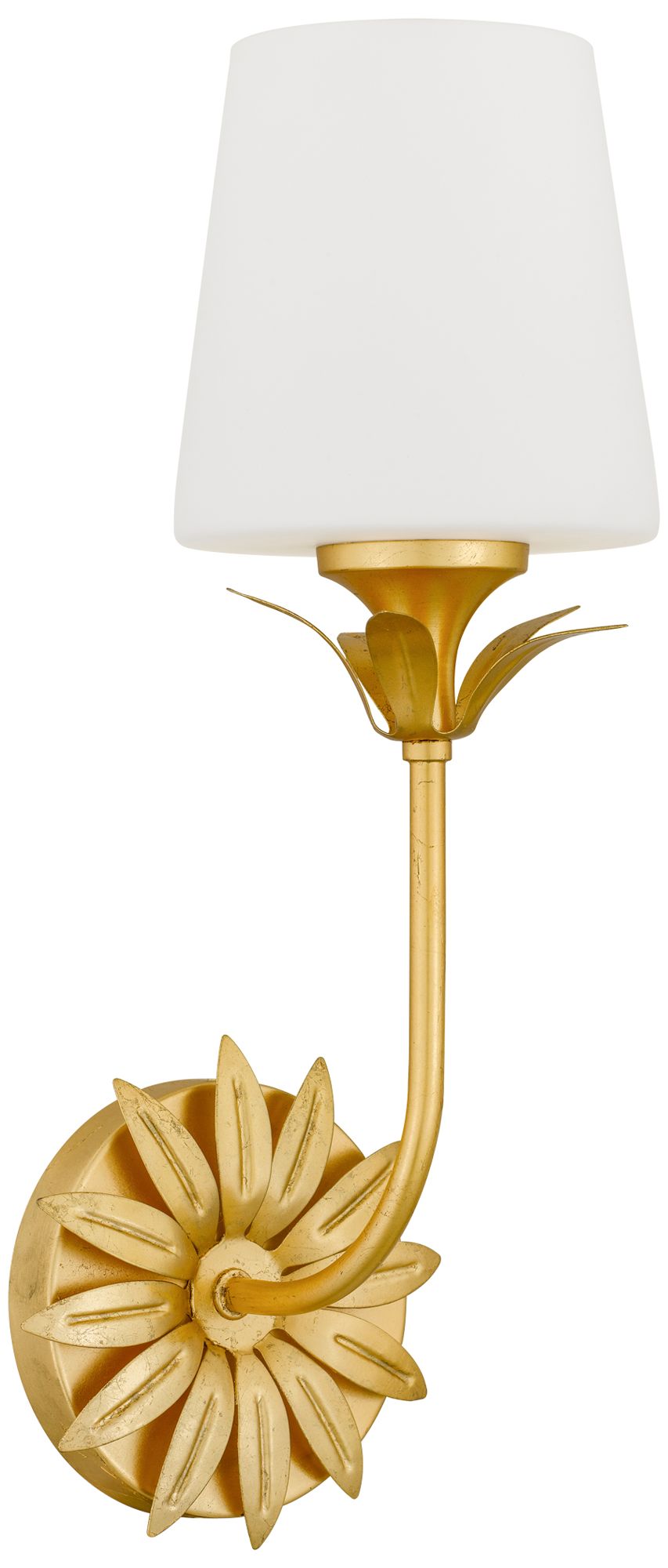 Image 3 Dorothea 1-Light Gold Leaf Wall Sconce more views