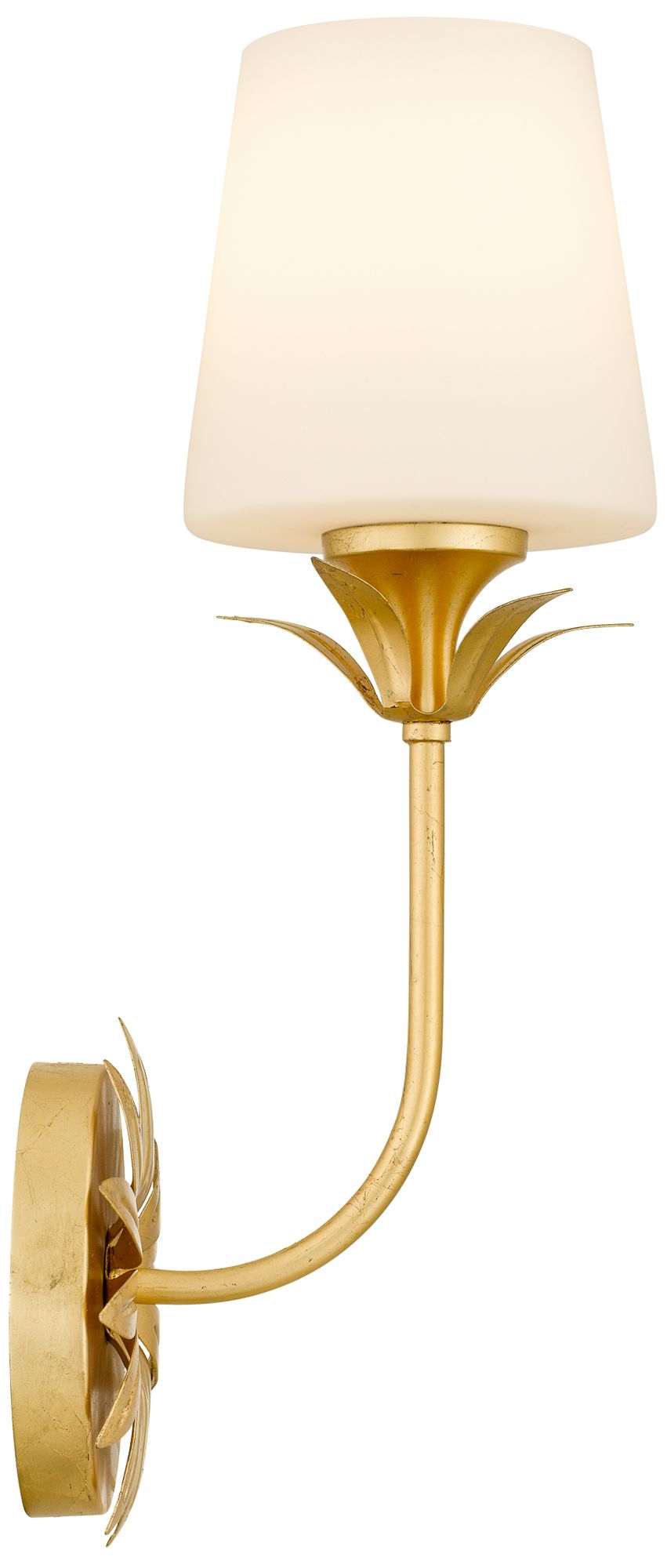 Image 4 Dorothea 1-Light Gold Leaf Wall Sconce more views