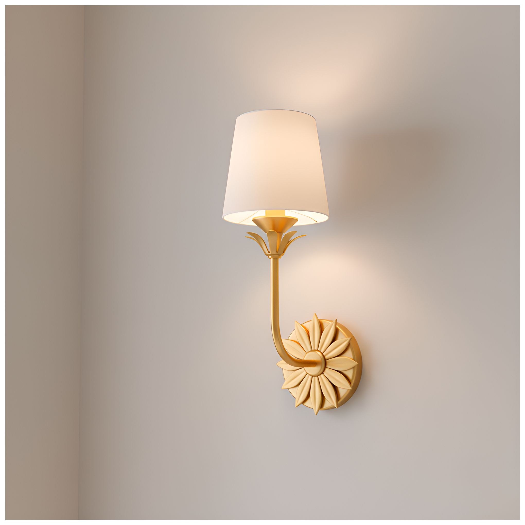 Dorothea 1-Light Gold Leaf Wall Sconce
