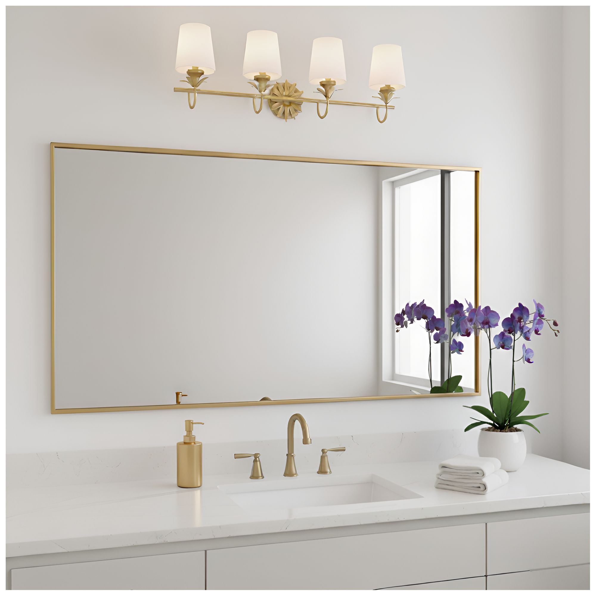 Image 6 Dorothea 4-Light Gold Leaf Vanity Light more views