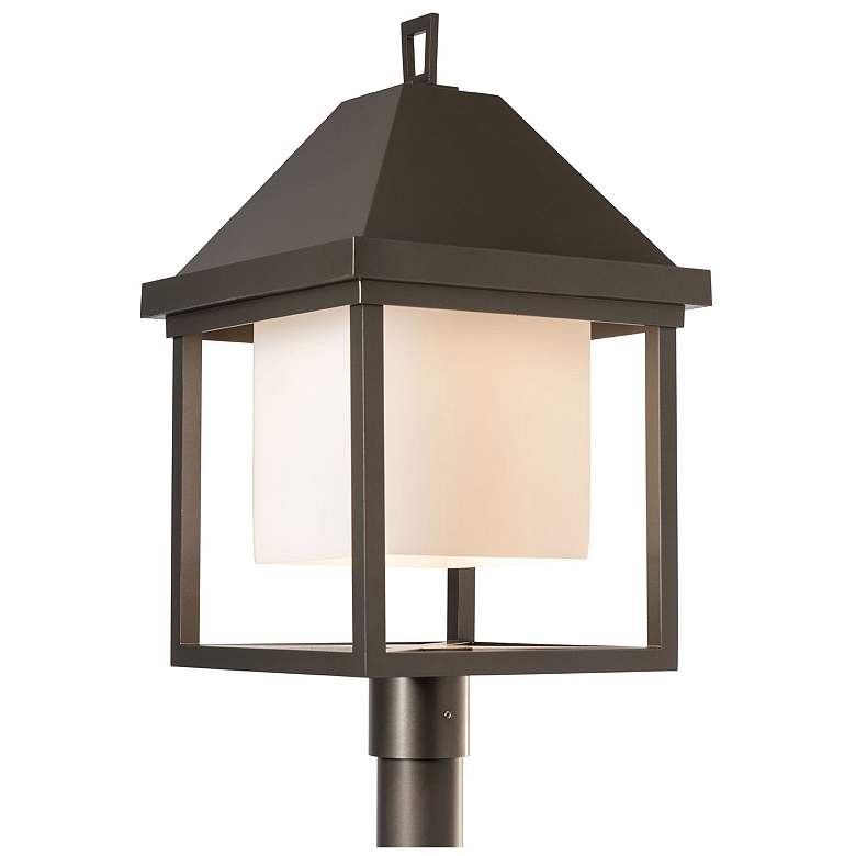 Image 1 Dorset 26"H Coastal Dark Smoke Dark Sky Friendly Post Light w/ Opal Sh