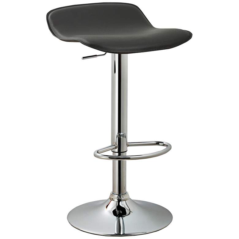 Image 1 Dorsey 31 1/2 inch Black Faux Leather Swivel Backless Barstool