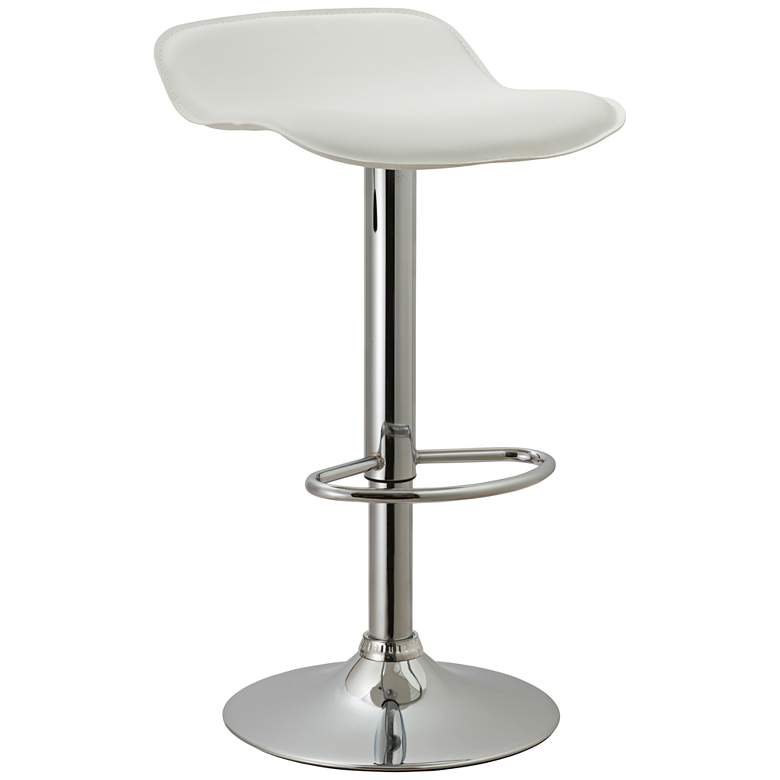 Image 1 Dorsey 31 1/2 inch White Faux Leather Swivel Backless Barstool