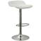 Dorsey 31 1/2" White Faux Leather Swivel Backless Barstool