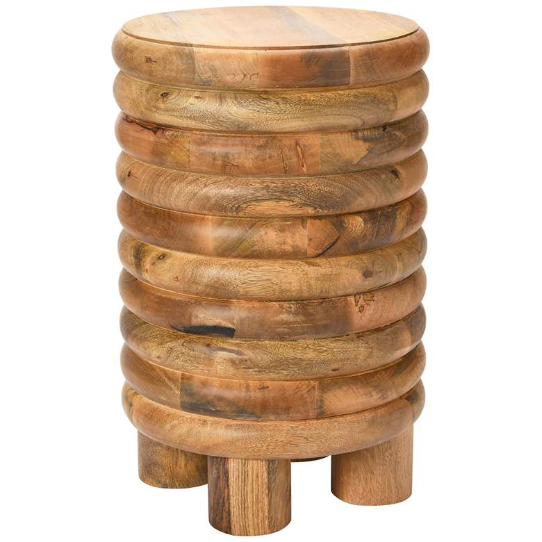Image 2 Dossier Vintage Solid Wood End Table or Stool, Natural Finish