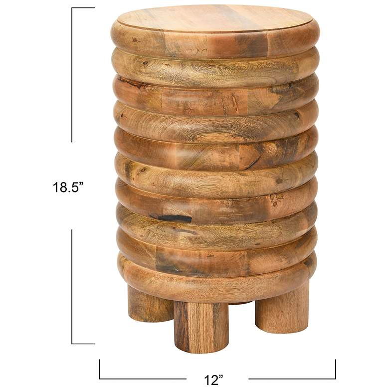 Image 3 Dossier Vintage Solid Wood End Table or Stool, Natural Finish more views