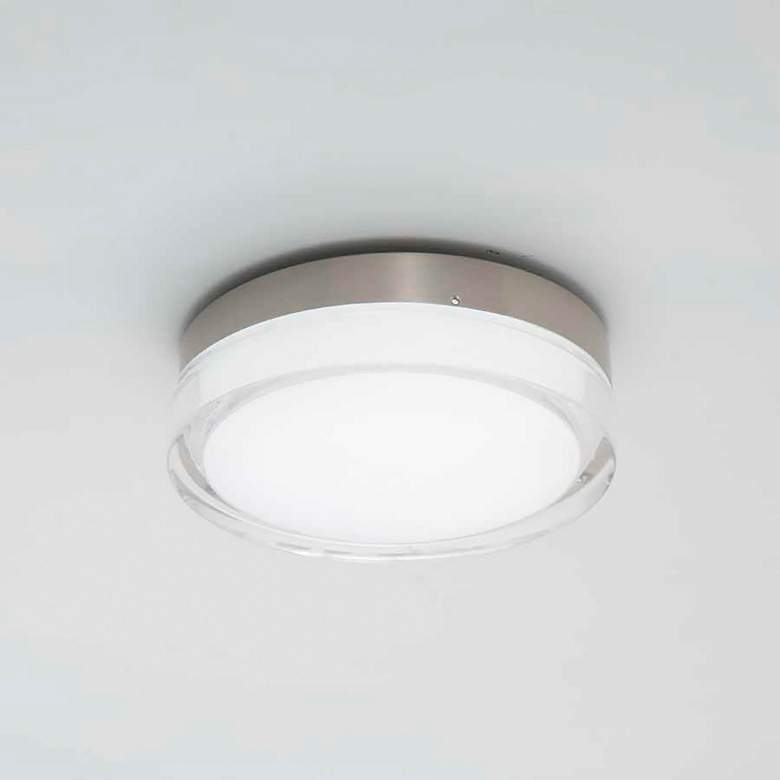 Image 3 Dot 12 1/4" Wide Stainless Steel LED Outdoor Ceiling Light more views