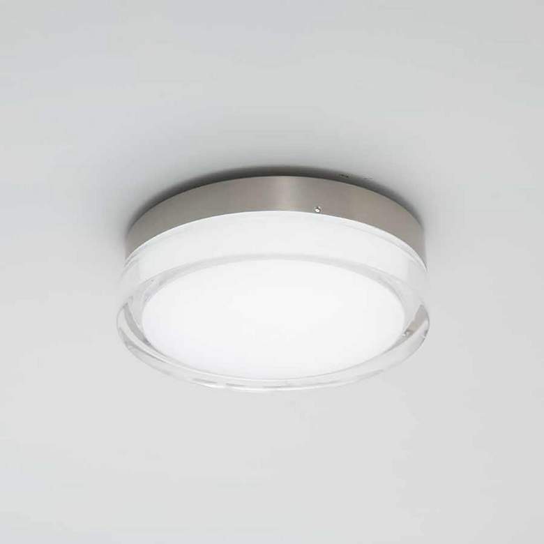 Image 1 Dot 2.5"H x 12.13"W 1-Light Flush Mount in Stainless Steel