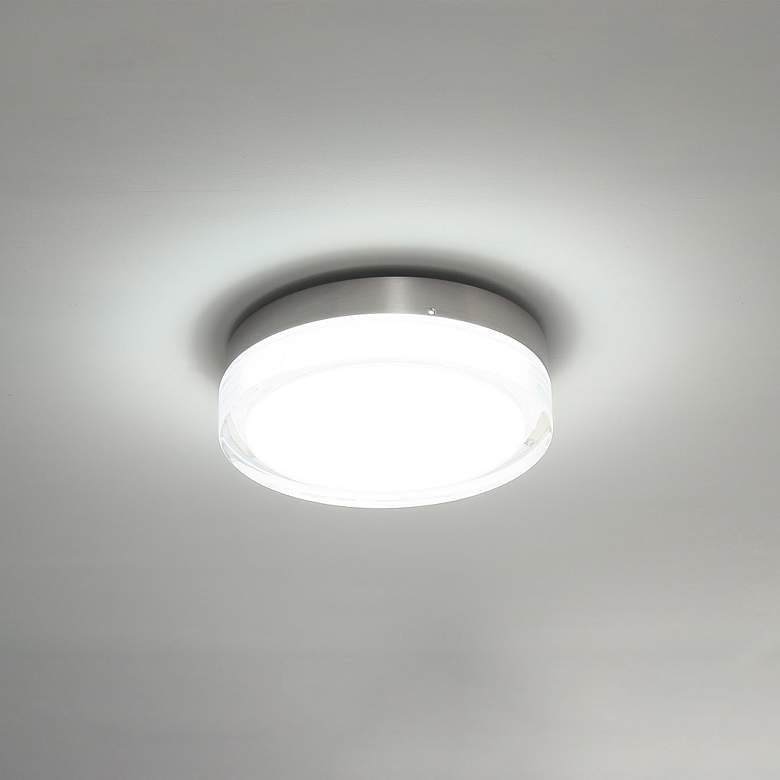 Image 2 Dot 2.5"H x 8.88"W 1-Light Flush Mount in Stainless Steel more views