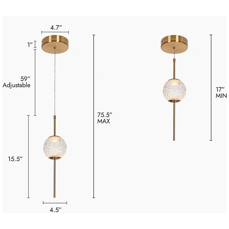 Image 2 Doteaey 1-Light Glass LED Pendant Light more views