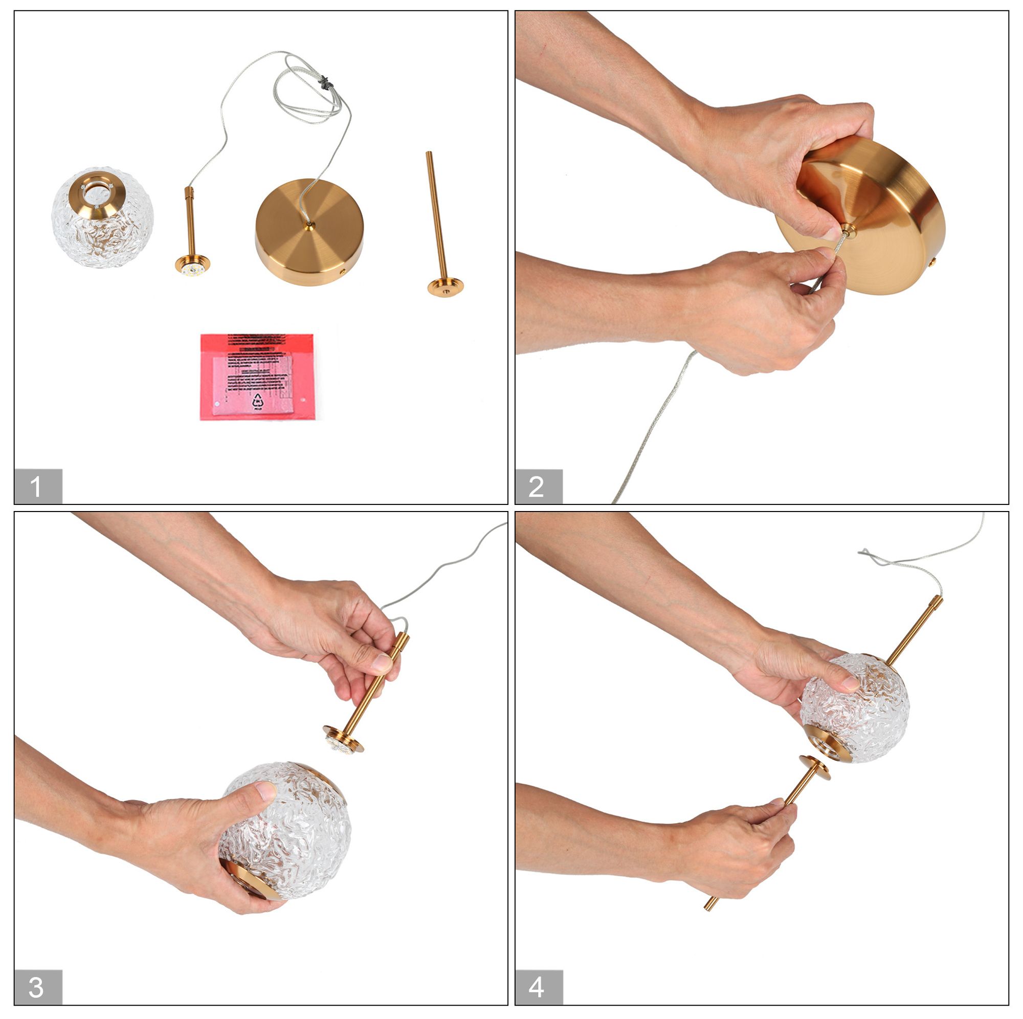 Doteaey 1-Light Glass LED Pendant Light