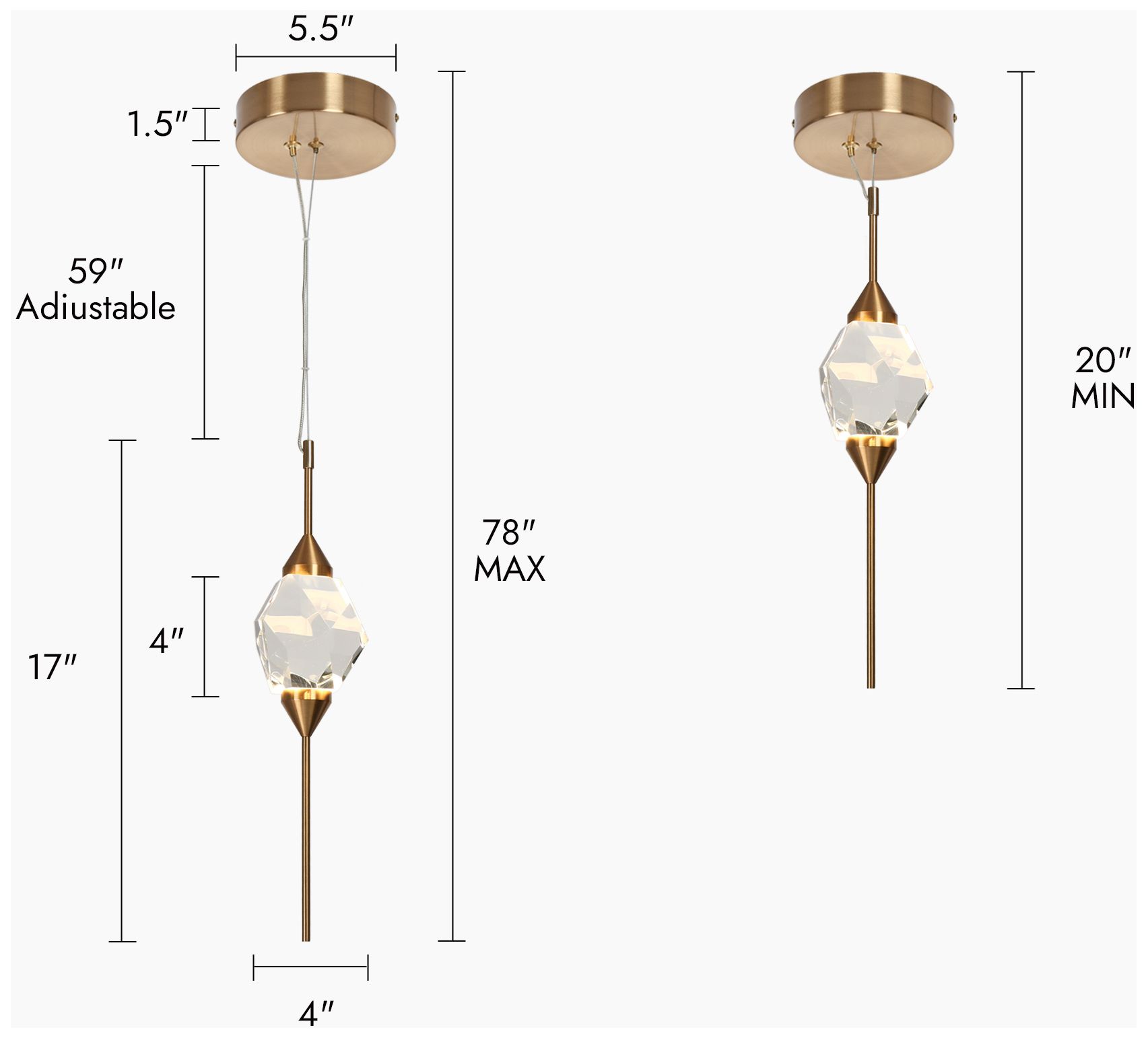 Image 2 Doteaey 1-Light LED Crystal Pendant Light - Made to Order more views