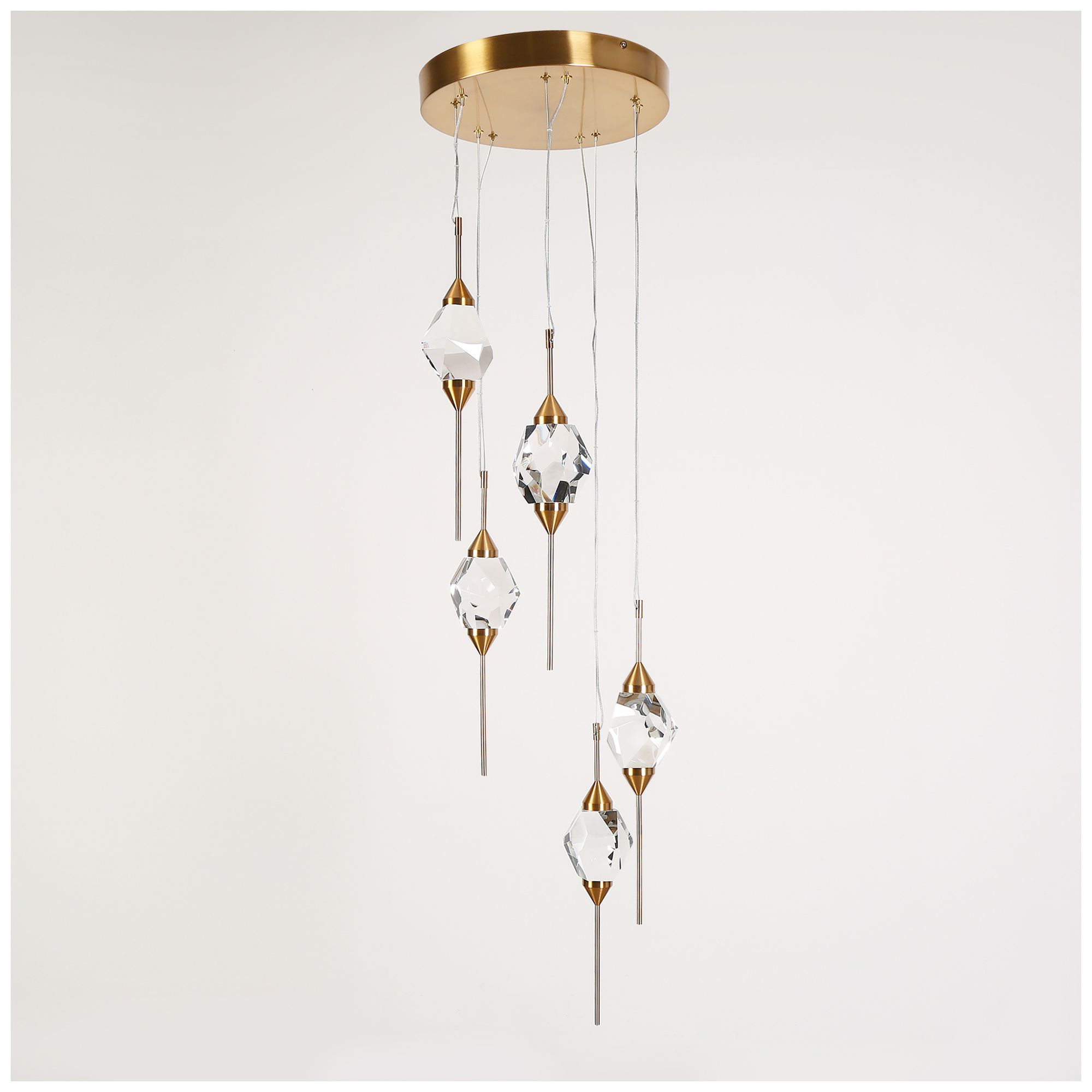 Image 2 Doteaey 5-Light Gold Cluster LED Crystal Island Pendant Light Made to Order more views