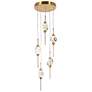1_Doteaey 5-Light Gold Cluster LED Crystal Island Pendant Light