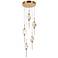 Doteaey 5-Light Gold Cluster LED Crystal Island Pendant Light