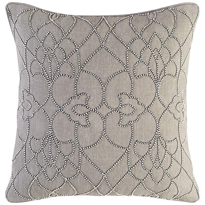 Image 1 Dotted Pirouette Gray 18 inch Square Throw Pillow