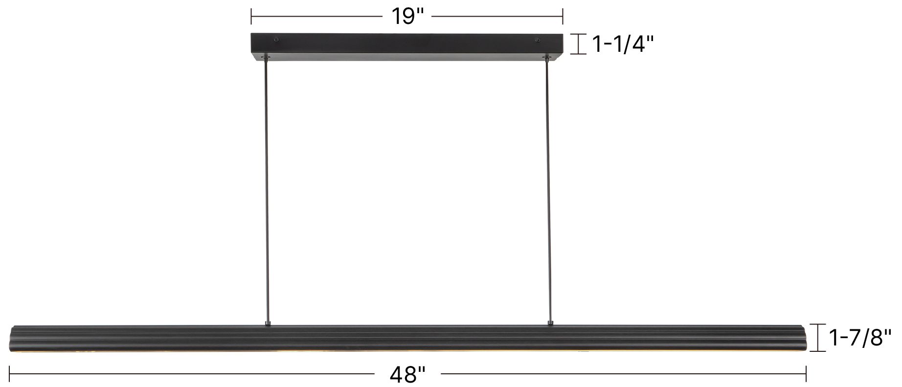 Image 6 Dottie 4-ft Brushed Gold dimmable LED Linear Pendant more views
