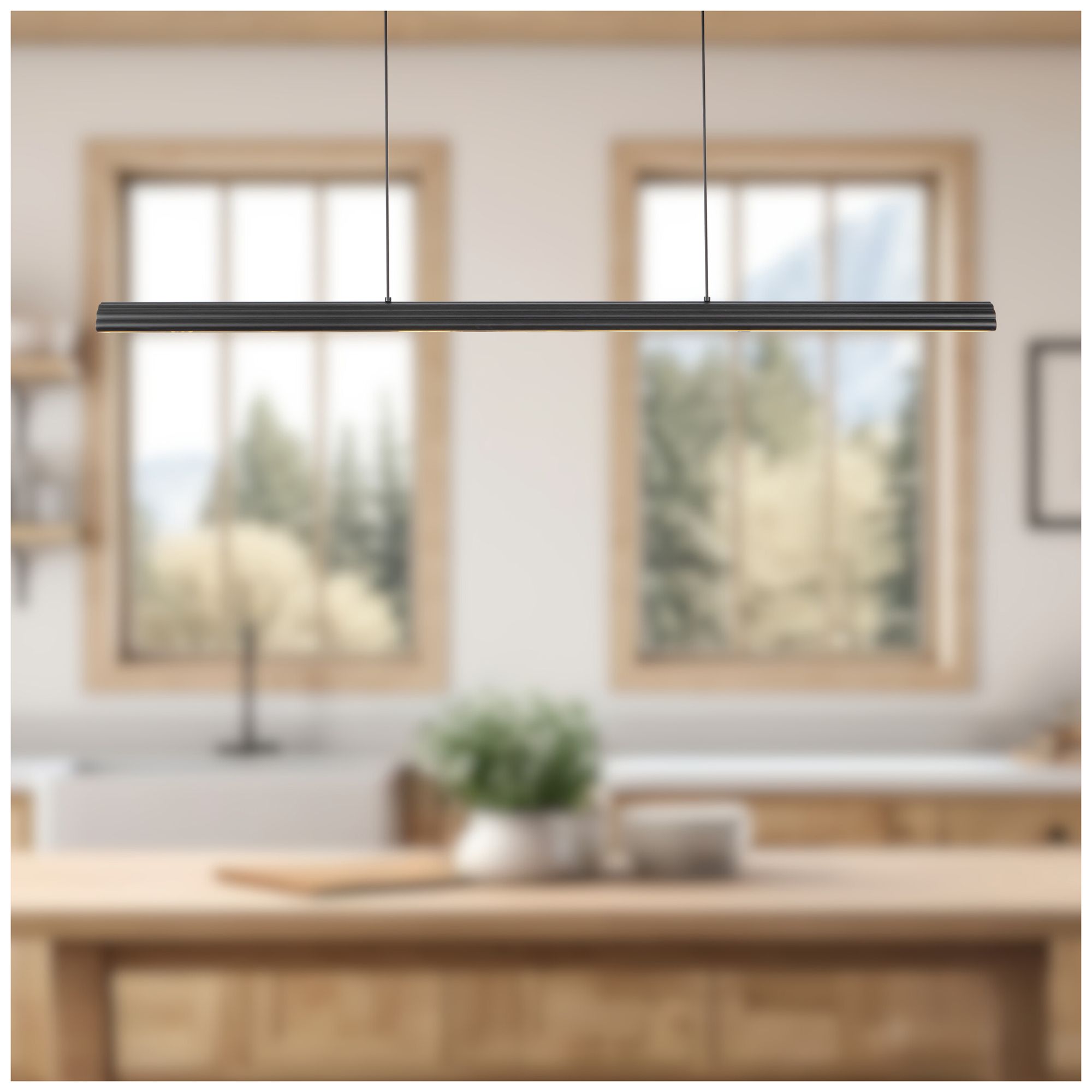 Image 5 Dottie 4-ft Matte Black dimmable LED Linear Pendant more views