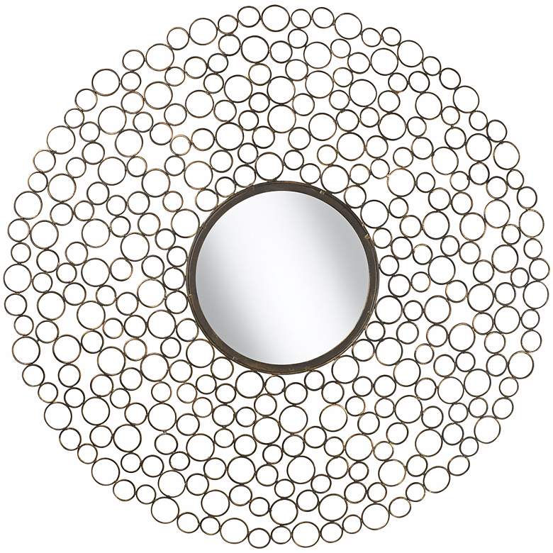Image 1 Dotty Openwork Circles 30 inch Wide Round Wall Mirror