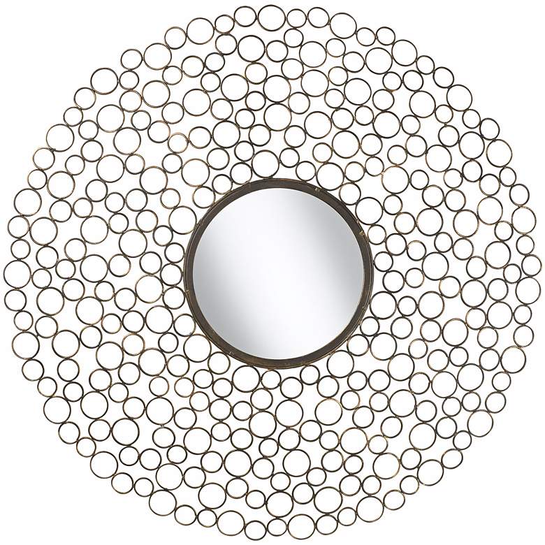 Image 1 Dotty Openwork Circles 30" Wide Round Wall Mirror