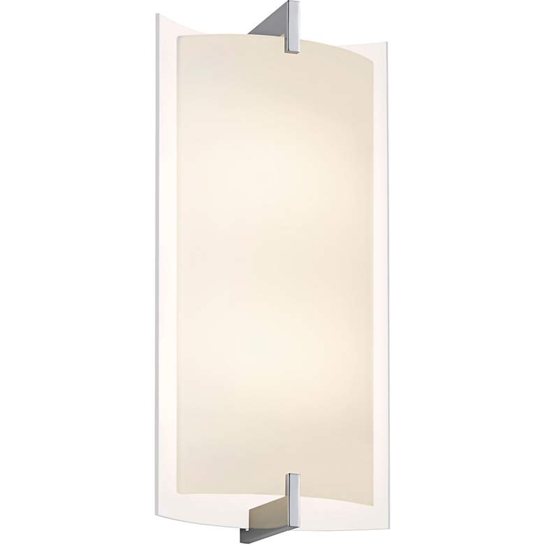 Image 1 Double Arc 12 1/2"H Polished Chrome LED Wall Sconce