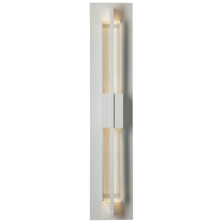 Image 1 Double Axis 23.5 inchH Coastal White Small LED Outdoor Sconce With Clear S