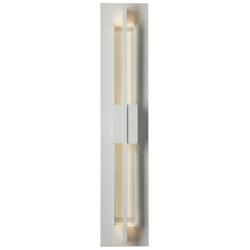 Double Axis 23.5&quot;H Coastal White Small LED Outdoor Sconce With Clear S