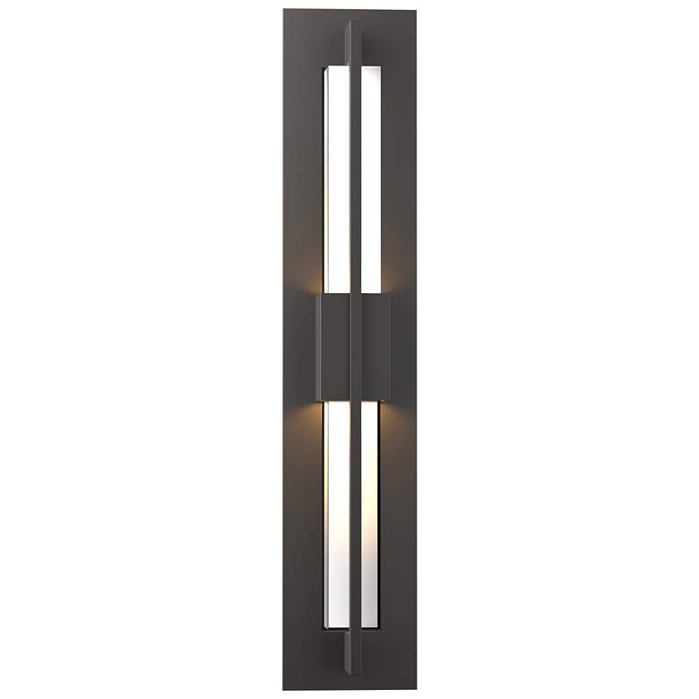 Image 1 Double Axis 23.5"H Oiled Bronze Small LED Outdoor Sconce w/ Clear Shad
