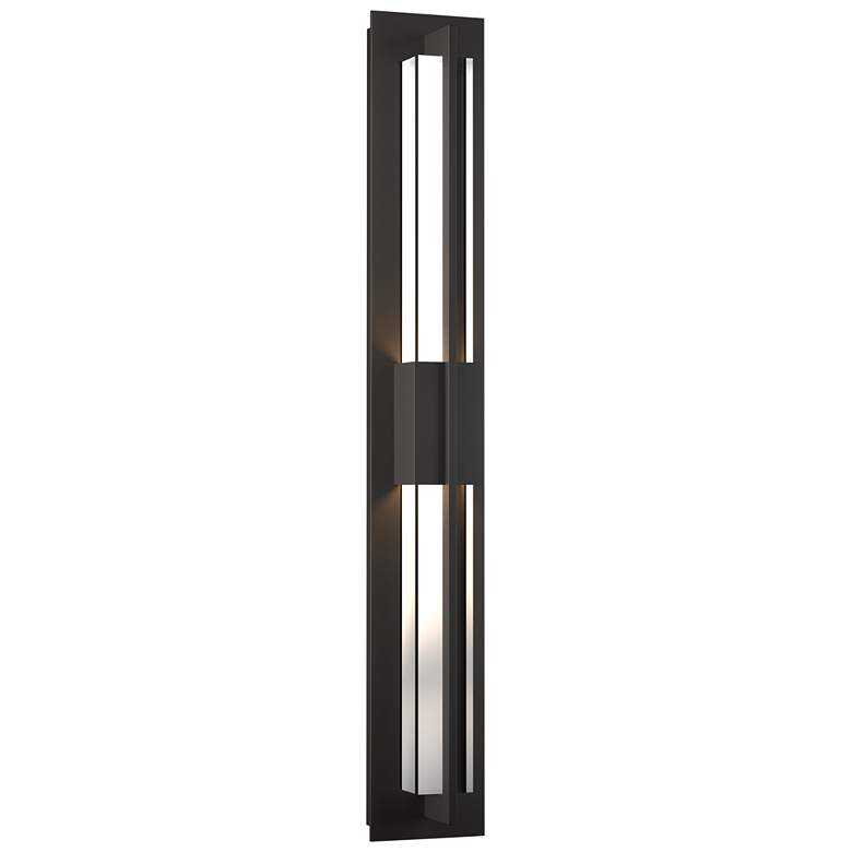 Image 1 Double Axis 37.8"H Oiled Bronze Large LED Outdoor Sconce w/ Clear Shad