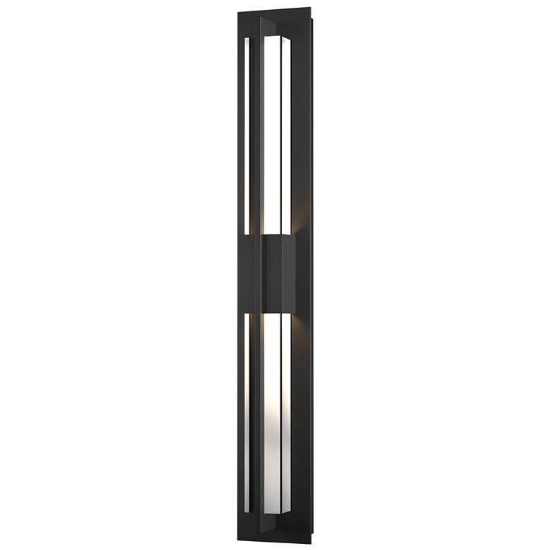 Image 1 Double Axis Large LED Outdoor Sconce - Black Finish - Clear Glass