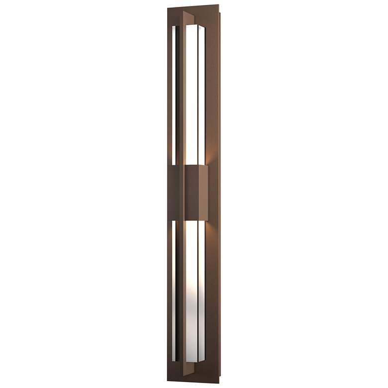 Image 1 Double Axis Large LED Outdoor Sconce - Bronze Finish - Clear Glass