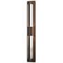 Double Axis Large LED Outdoor Sconce - Bronze Finish - Clear Glass