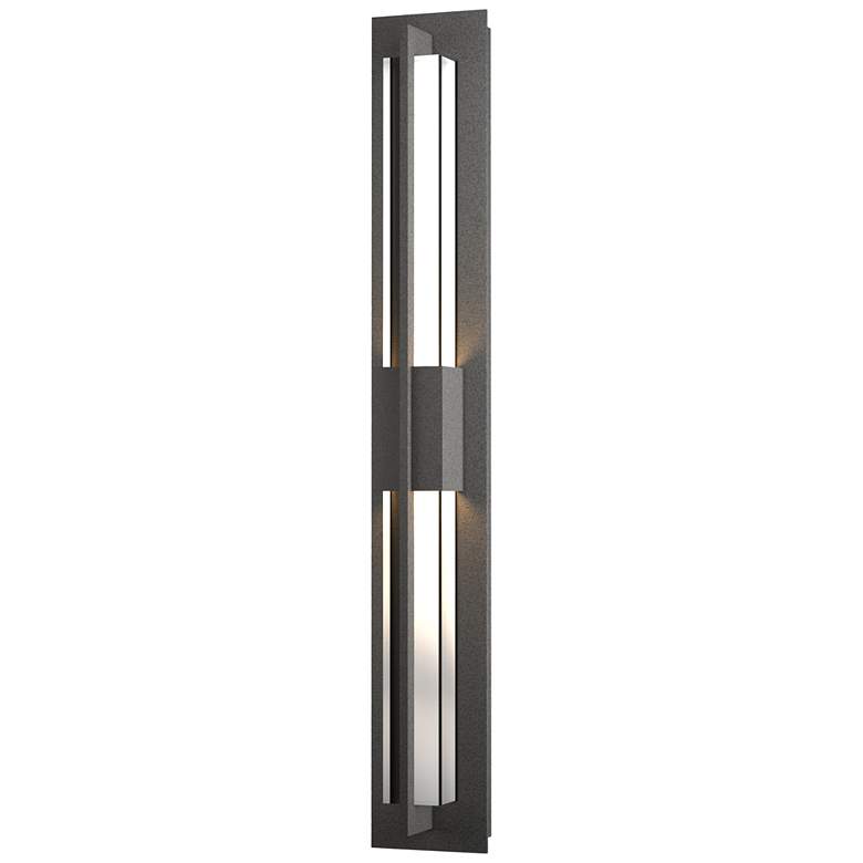 Image 1 Double Axis Large LED Outdoor Sconce - Iron Finish - Clear Glass