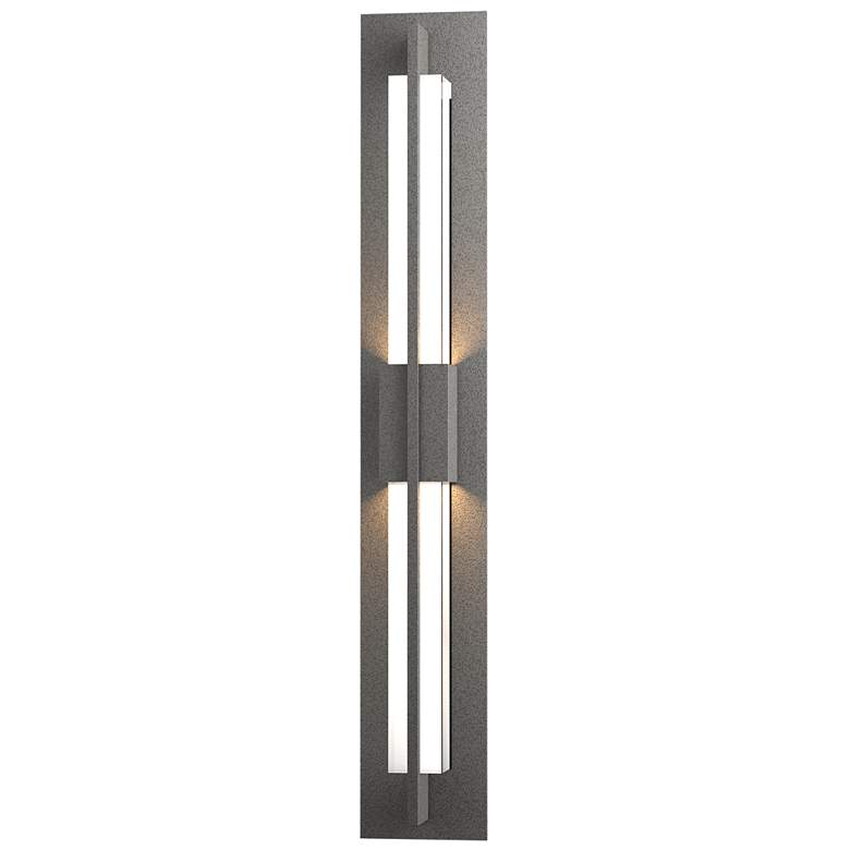Image 1 Double Axis LED Outdoor Sconce - Iron Finish - Clear Glass