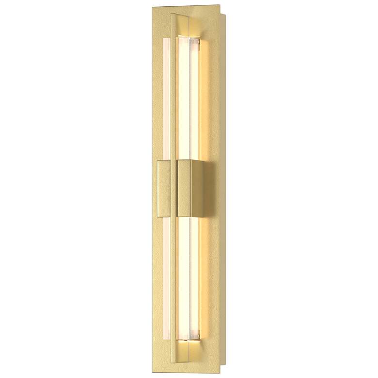 Image 1 Double Axis Small 23.5" High Modern Brass Sconce With Clear Glass Shad
