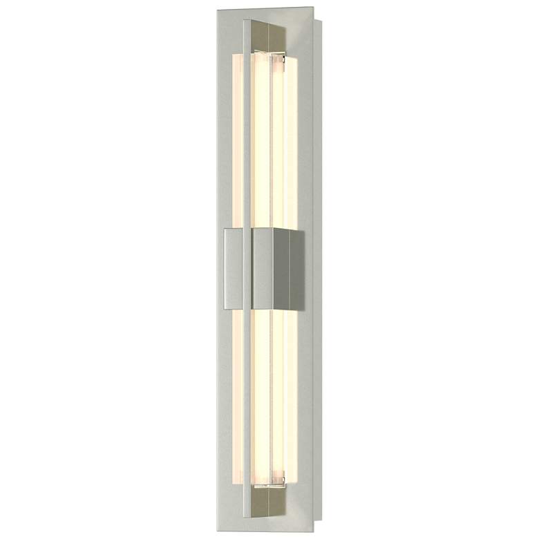 Image 1 Double Axis Small 23.5" High Sterling Sconce With Clear Glass Shade
