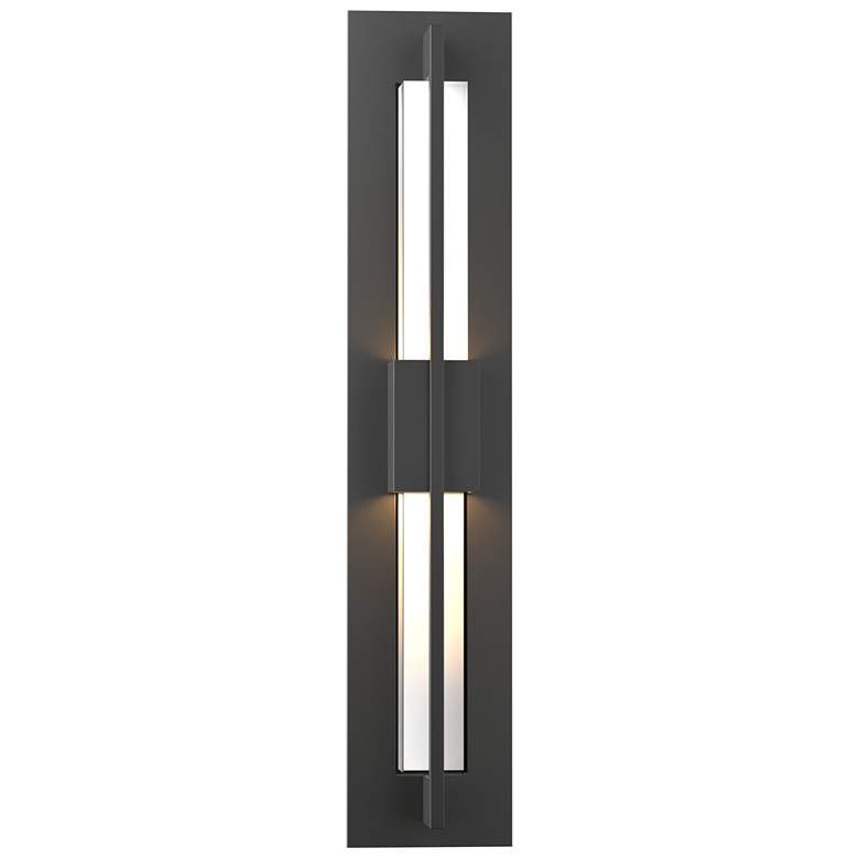Image 1 Double Axis Small LED Outdoor Sconce - Black Finish - Clear Glass