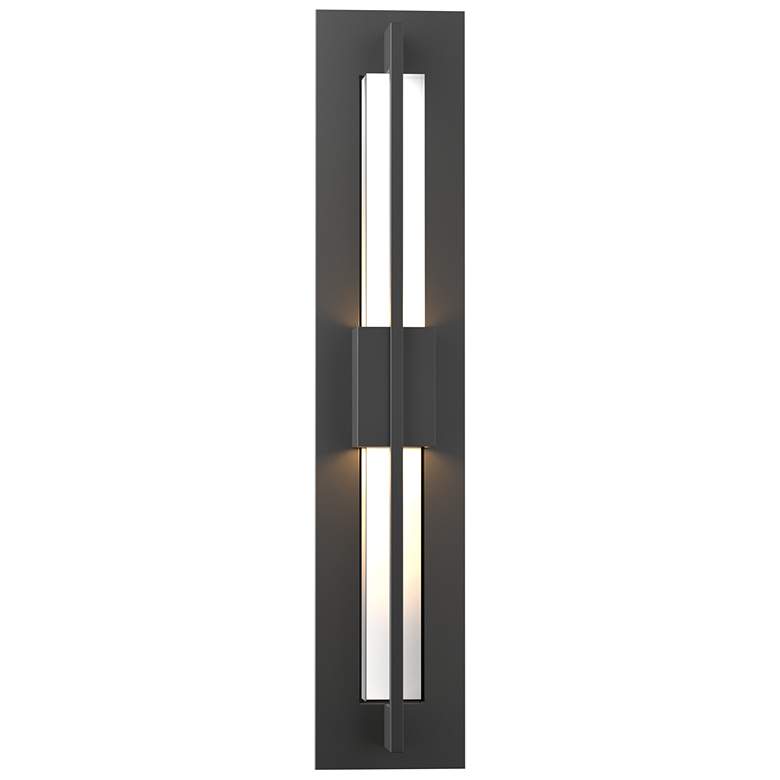Image 1 Double Axis Small LED Outdoor Sconce - Black Finish - Clear Glass