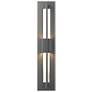 Double Axis Small LED Outdoor Sconce - Iron Finish - Clear Glass