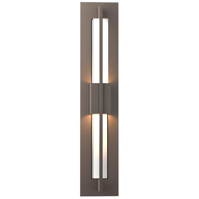 Image 1 Double Axis Small LED Outdoor Sconce - Smoke Finish - Clear Glass